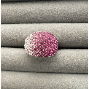Chelsea Taylor Ring Ombre Pink Swarovski Crystal Sterling Silver size 7 QVC  925